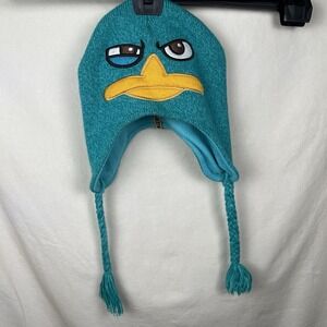 Disney XD Agent P Perry The Platypus Hat Beanie & Braided Tassels -One Size 2011